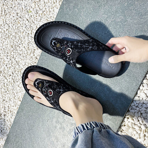 Ανδρικές καλοκαιρινές παντόφλες με επίπεδη σόλα