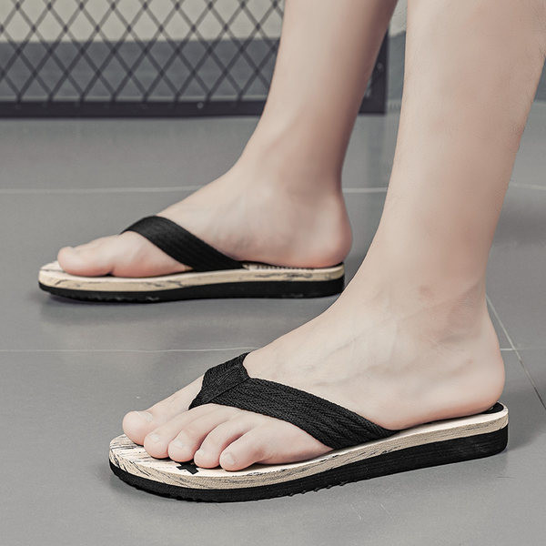 Nyári férfi papucs textil pánttal