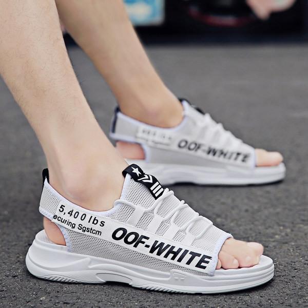 Vīriešu tekstila sandales ar mežģīnēm