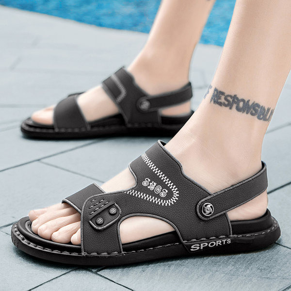 Ikdienas vīriešu tekstila sandales ar plakanām zolēm