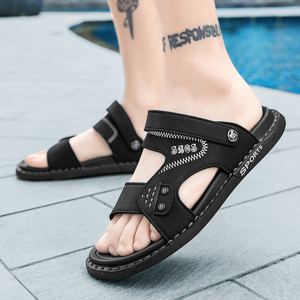 Ikdienas vīriešu tekstila sandales ar plakanām zolēm