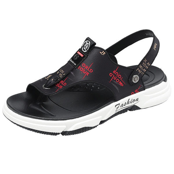 Ανδρικά casual σανδάλια με επιγραφή και μεταλλικό στοιχείο