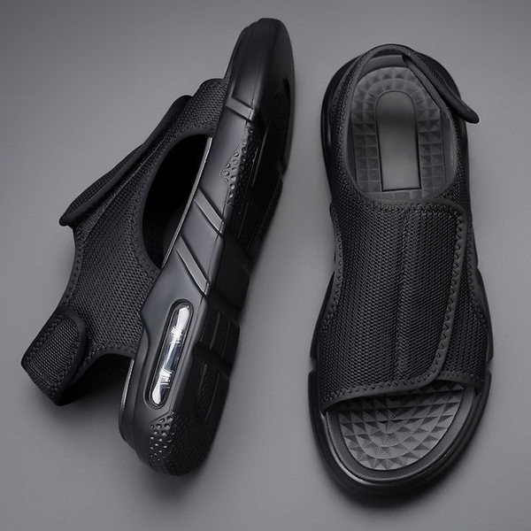 Alkalmi textil szandál tépőzárral és légkamrával