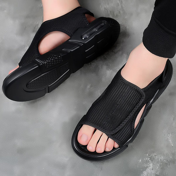 Alkalmi textil szandál tépőzárral és légkamrával