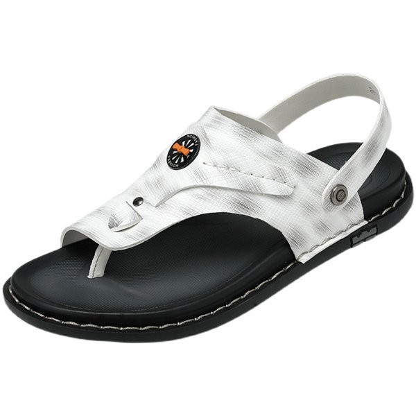 Ανδρικά έκο δερμάτινα σανδάλια με έμβλημα