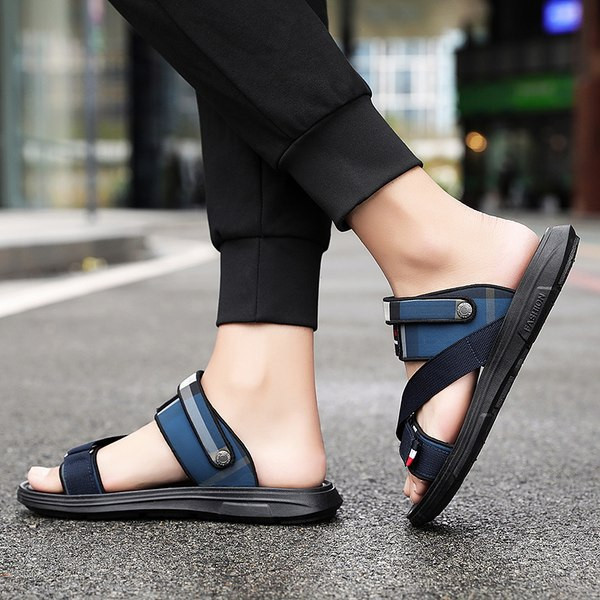 Ανδρικά casual σανδάλια με λάστιχο και έμβλημα