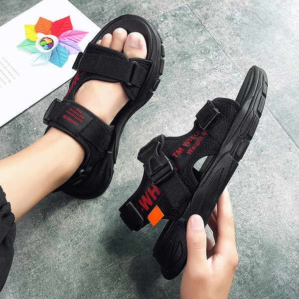 Ανδρικά casual αντιολισθητικά σανδάλια με επιγραφή