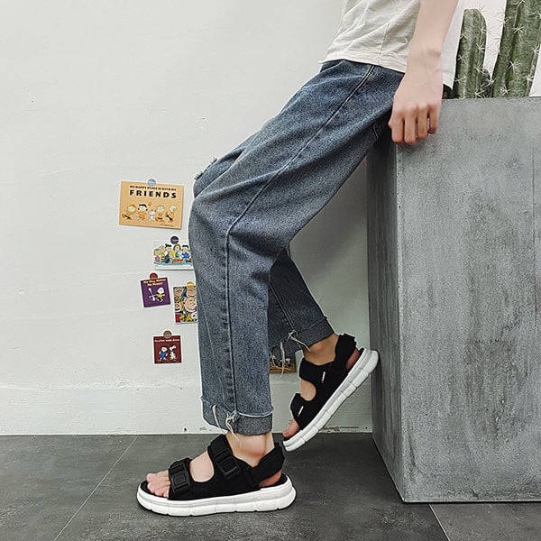 Ανδρικά σανδάλια casual με επίπεδη σόλα - υφάσματα