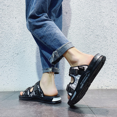 Ανδρικά σανδάλια με πλαστικά κουμπώματα και ιριδίζοντα χρώματα