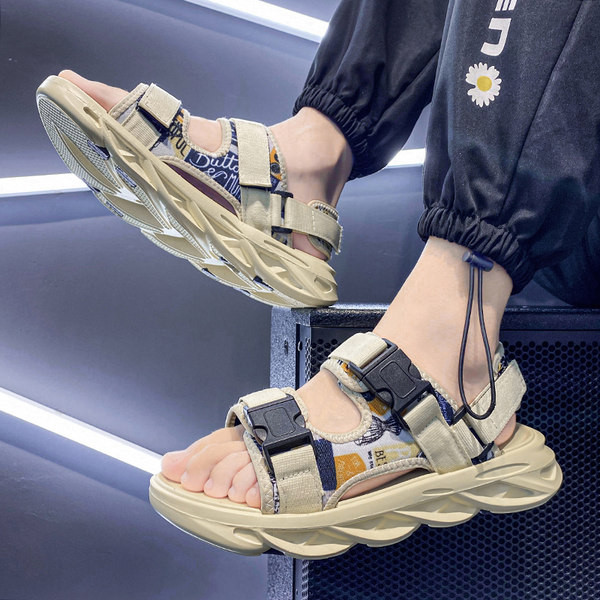 Férfi textil szandál és műanyag csat