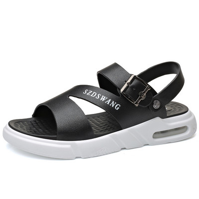 Férfi műbőr szandál csattal