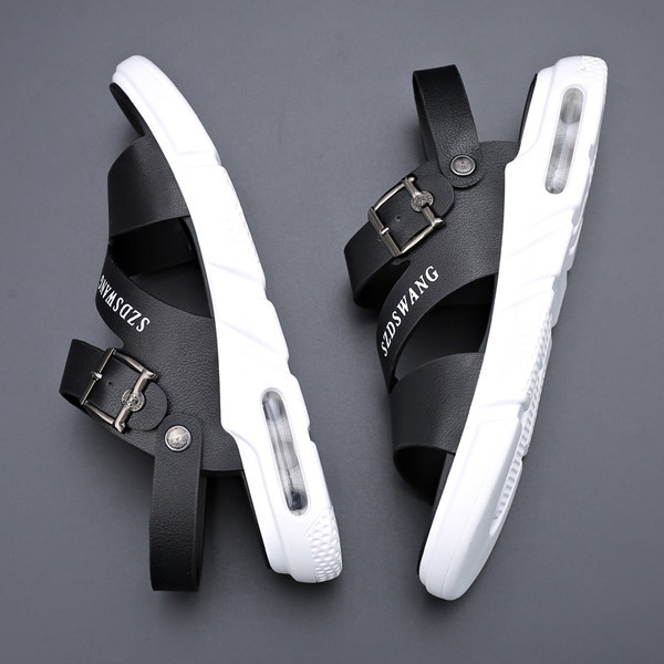 Férfi műbőr szandál csattal