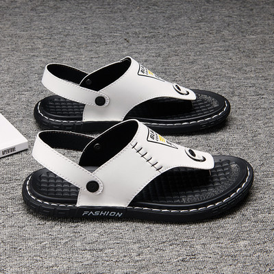 Meeste vabaaja sandaalid ökonahast, millel on kiri