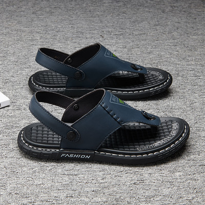 Meeste vabaaja sandaalid ökonahast, millel on kiri