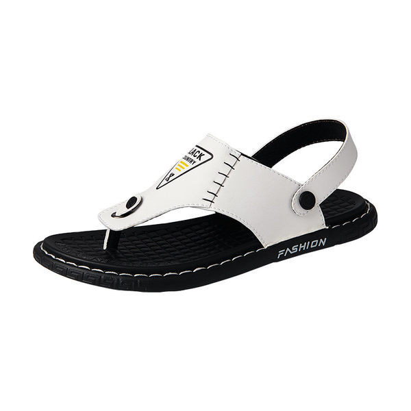 Meeste vabaaja sandaalid ökonahast, millel on kiri