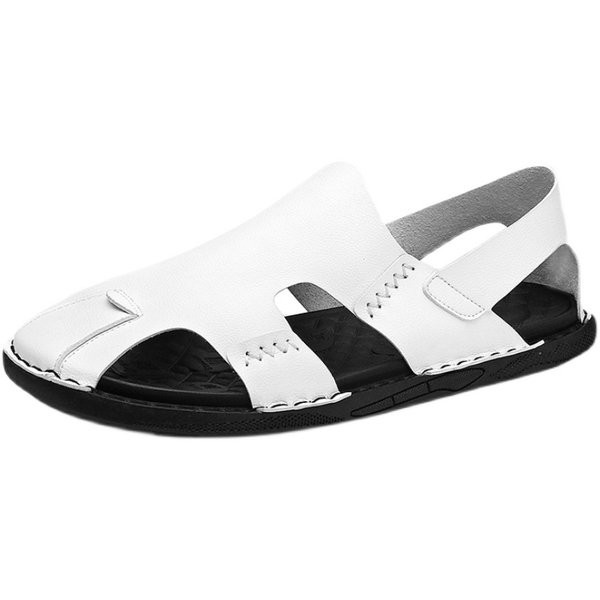 Eko bőrből készült férfi alkalmi szandál, sima modell