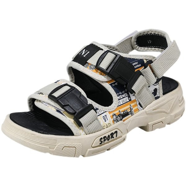 Ανδρικά σανδάλια με τραχιά σόλα και απλικέ