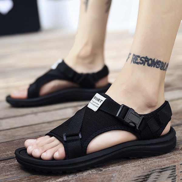 Vīriešu tekstila sandales ar plastmasas aizdarēm