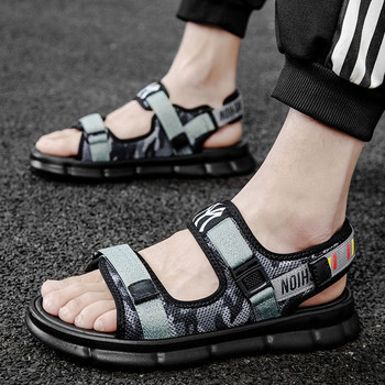 Ежедневни мъжки сандали от текстил с камуфлажен десен