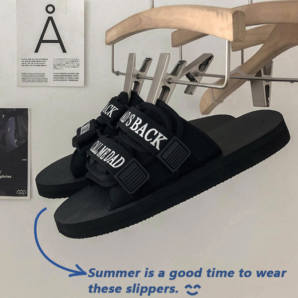 Nyári férfi papucs tépőzáras felirattal