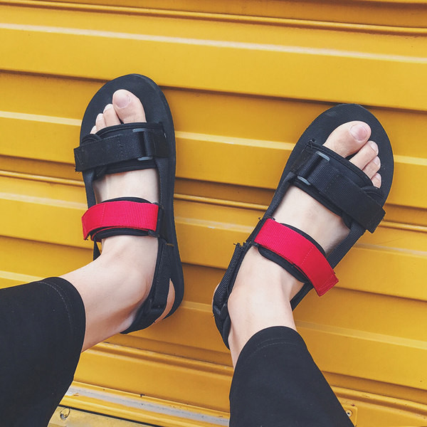 Ανδρικά υφασμάτινα σανδάλια με κούμπωμα velcro