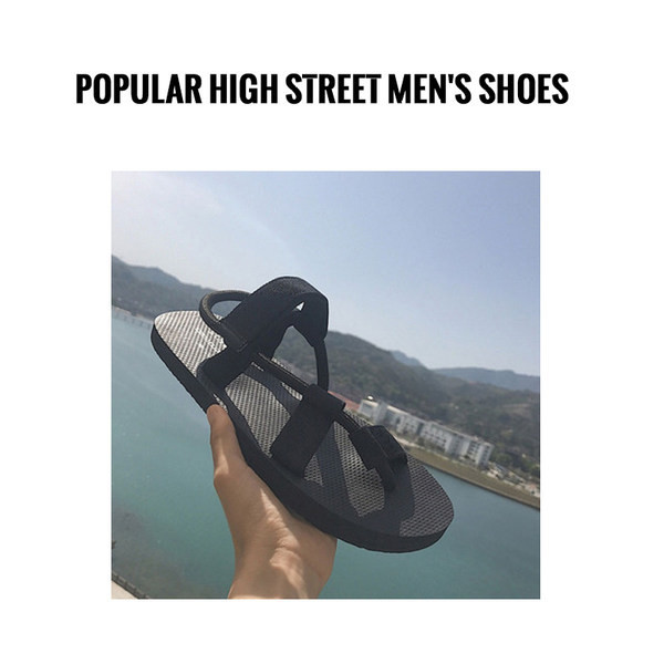 Férfi szandál az orr között textilből, tépőzáras rögzítéssel