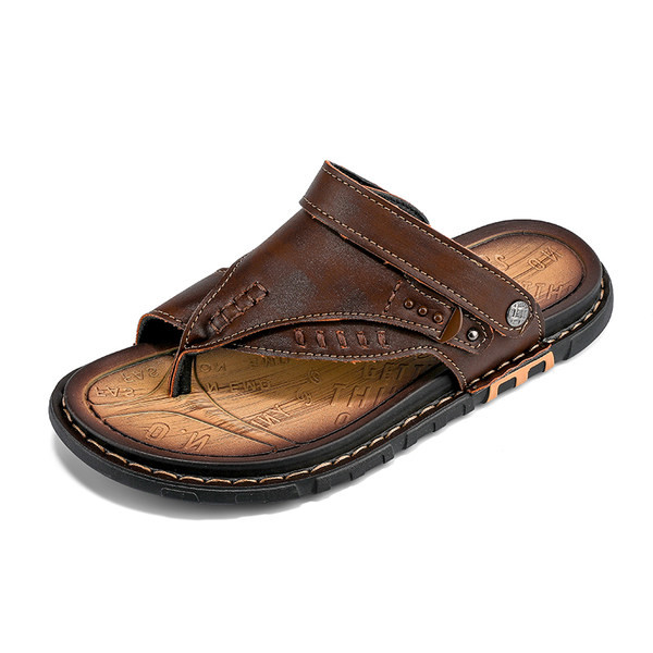 Meeste vabaaja sandaalid ökonahast rihmaga