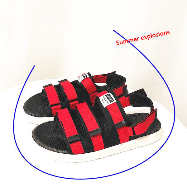 Vīriešu ikdienas sandales ar velcro aizdari un emblēmu