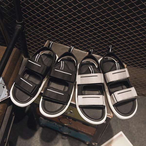 Férfi textil szandál tépőzárral és felirattal