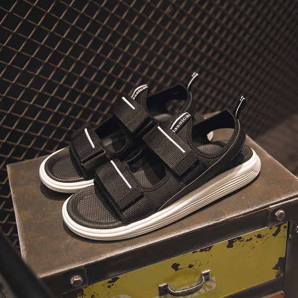 Férfi textil szandál tépőzárral és felirattal
