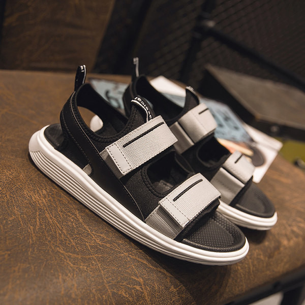 Férfi textil szandál tépőzárral és felirattal