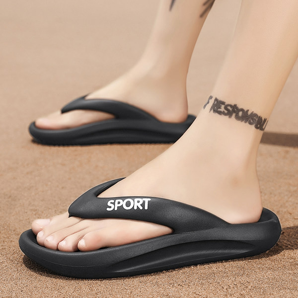 Vīriešu gumijas flip flops ar uzrakstu