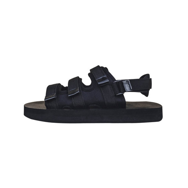 Ανδρικά υφασμάτινα σανδάλια με κούμπωμα velcro και επίπεδη σόλα