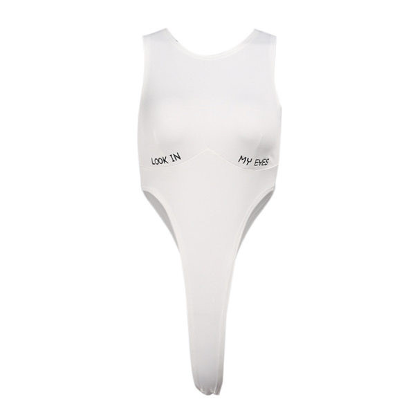 Sievietes ķermenis ar ovālu kakla izgriezumu un uzrakstu