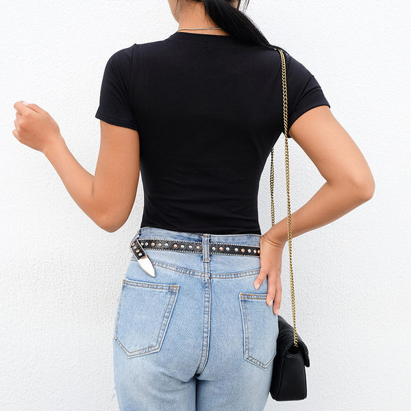 Naiste polo tüüpi body lühikeste varrukatega tavaline mudel