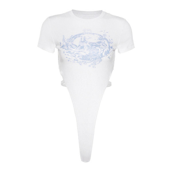 Naiste keha lühikeste varrukate ja aplikatsiooniga