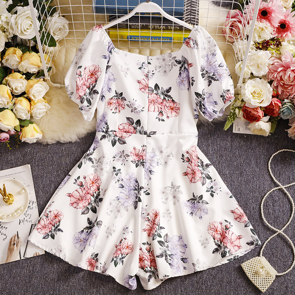 Naiste moodne lillemotiividega kombinesoon