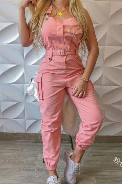 Naiste kombinesoon vöö ja taskutega