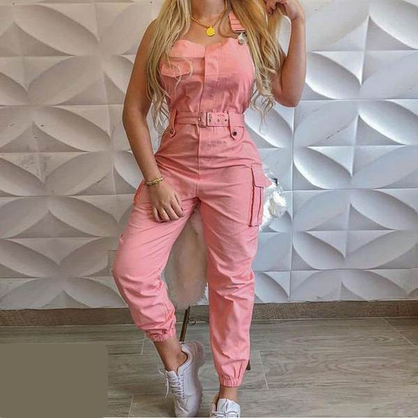 Naiste kombinesoon vöö ja taskutega