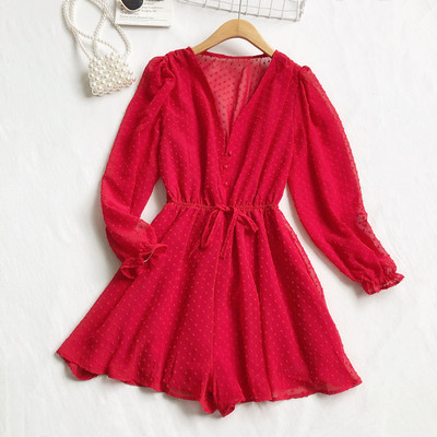 Jauns sieviešu kombinezona modelis ar V veida kakla saitēm