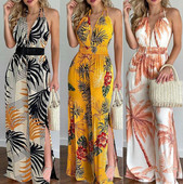 Moodne väljalõikega lillemustriga kombinesoon