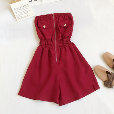 Sieviešu kombinezons ar elastīgu jostasvietu un rāvējslēdzēju