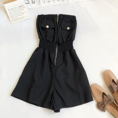 Sieviešu kombinezons ar elastīgu jostasvietu un rāvējslēdzēju