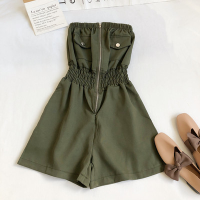 Sieviešu kombinezons ar elastīgu jostasvietu un rāvējslēdzēju