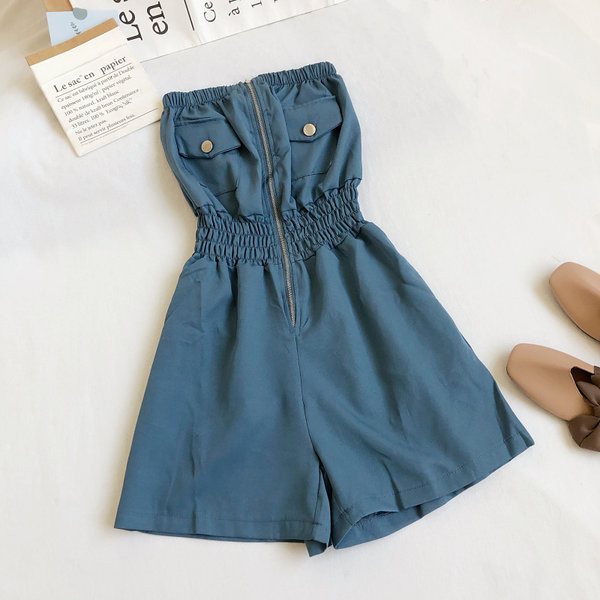 Sieviešu kombinezons ar elastīgu jostasvietu un rāvējslēdzēju