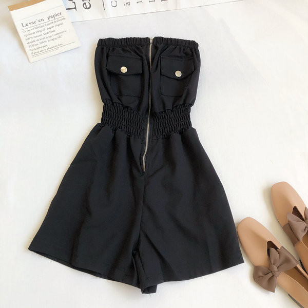 Sieviešu kombinezons ar elastīgu jostasvietu un rāvējslēdzēju