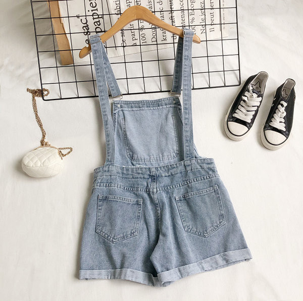 Denimist vabaaja kombinesoon tasku ja nööpidega