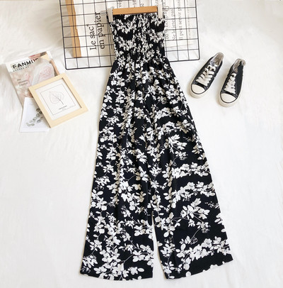 Lillemotiividega naiste pikad kombinesoonid kahes värvitoonis