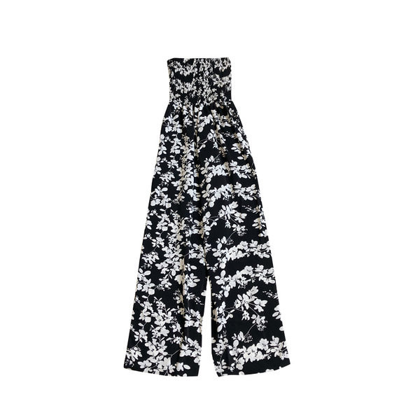 Lillemotiividega naiste pikad kombinesoonid kahes värvitoonis