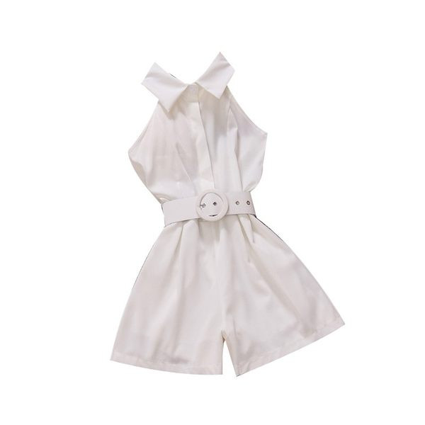 Női overall klasszikus galléros gombokkal és övvel